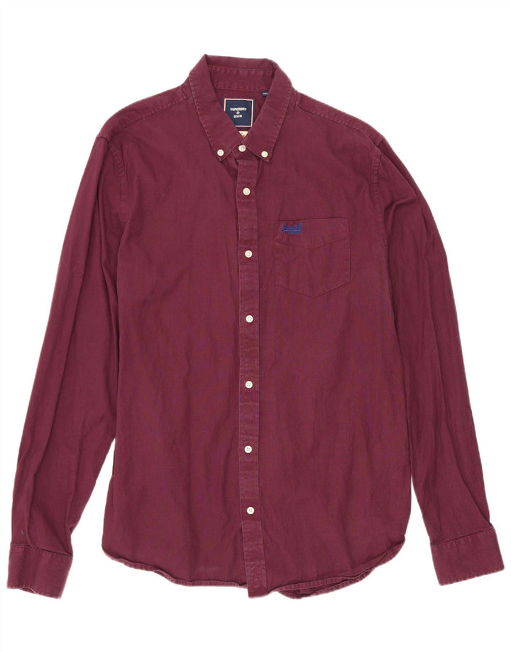 Koszula męska Superdry, duża, bordowa, bawełniana w pepitkę