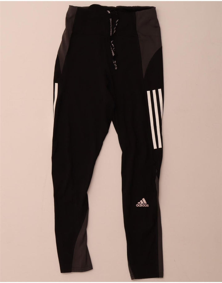 Damskie legginsy ADIDAS Aeroready UK 8/10, małe czarne bloki kolorów