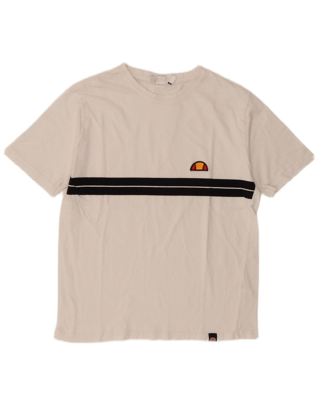 T-shirt męski Ellesse, mały, biały, bawełniany z blokami kolorów