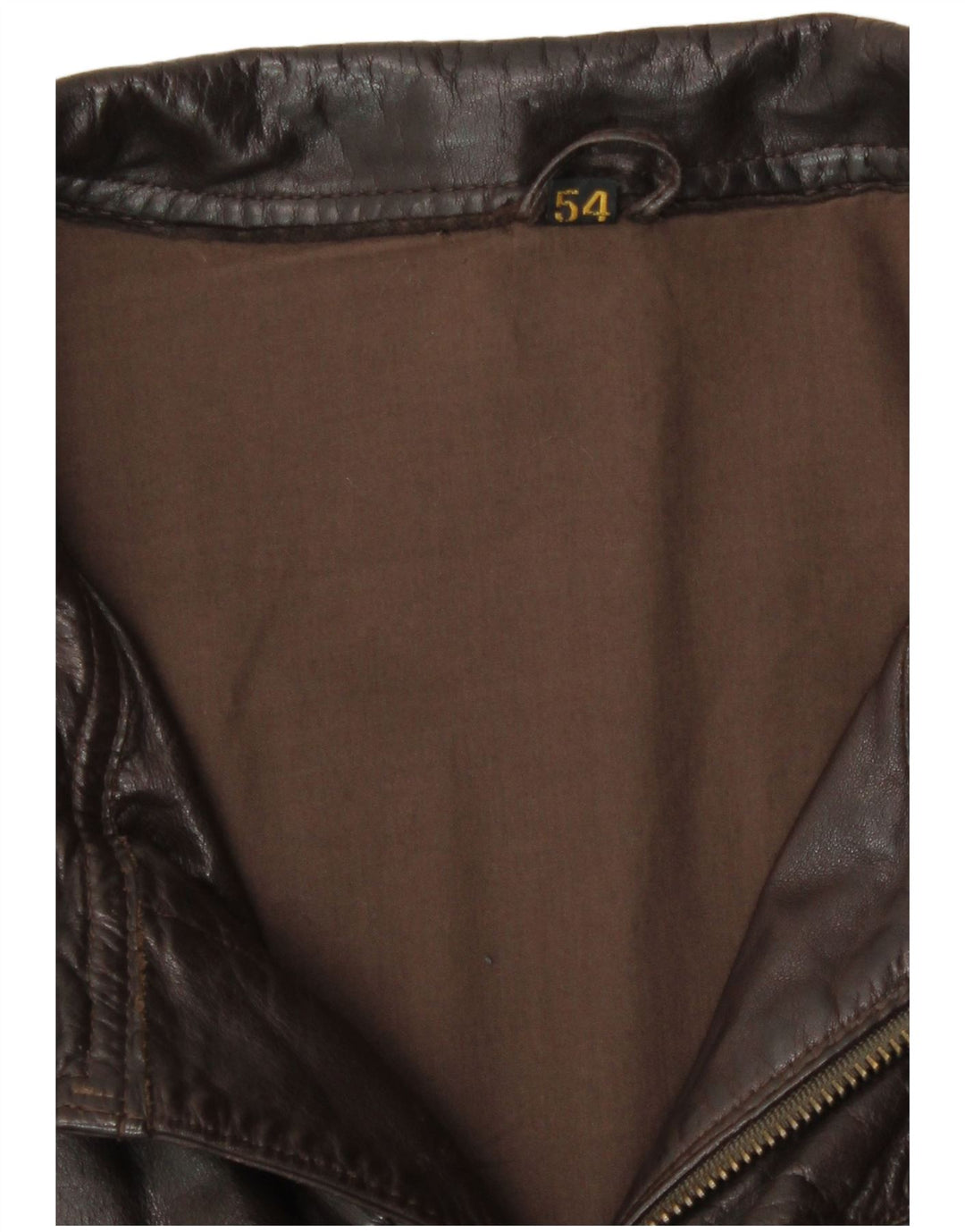 Vintage męska kurtka skórzana IT 54 2XL brązowa skóra