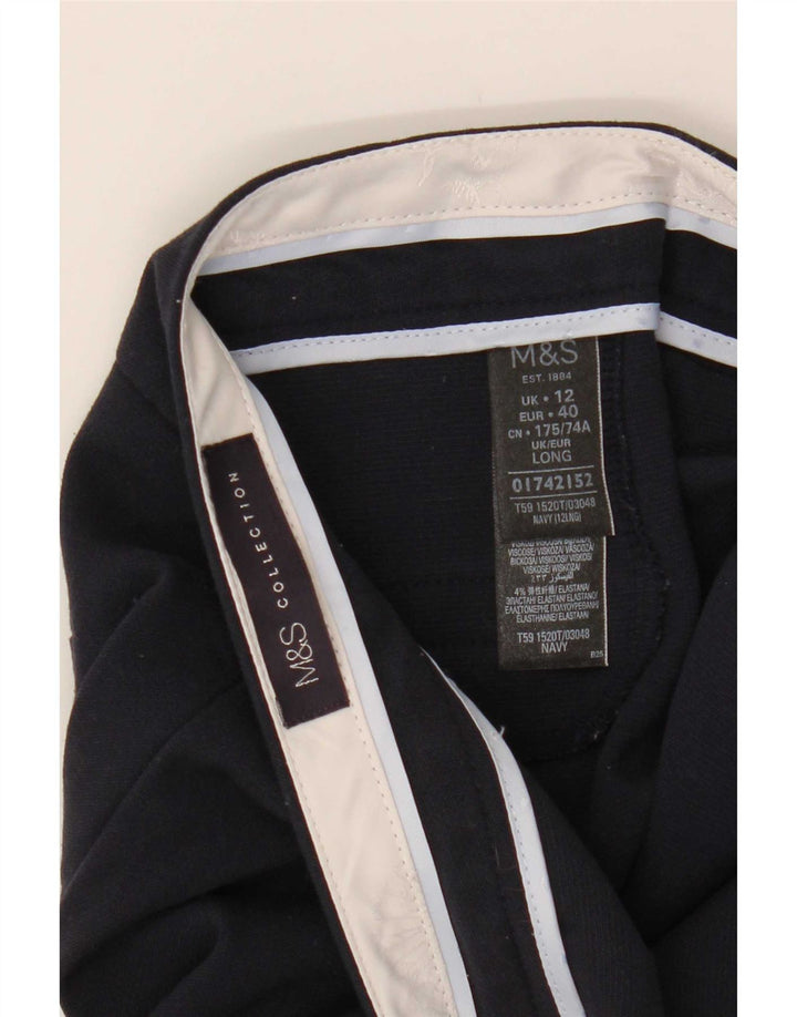 Damskie spodnie garniturowe Marks & Spencer UK 12 Medium W32 L31 Granatowe