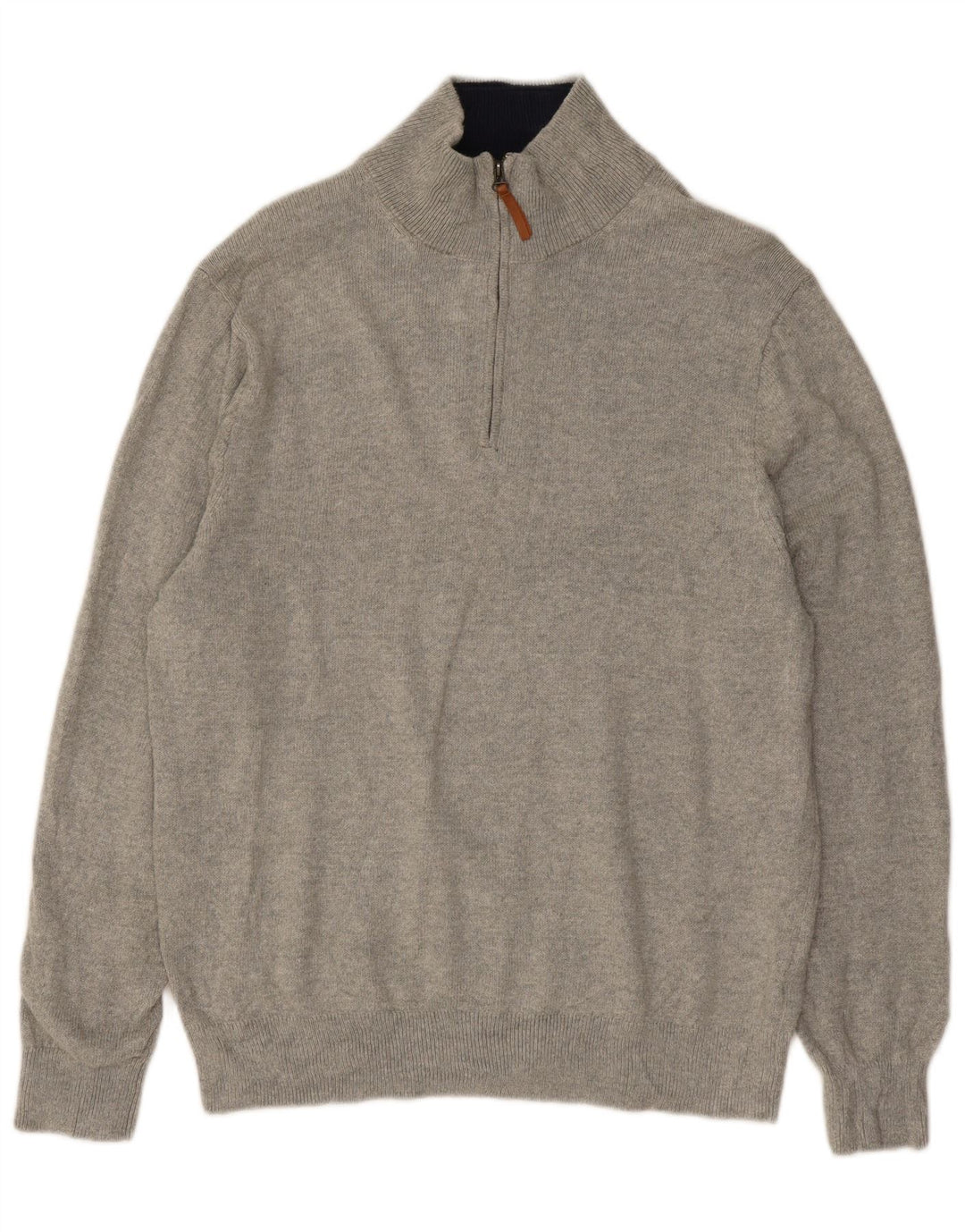 Męski sweter J. Crew z zamkiem błyskawicznym, duży, szary, bawełniany