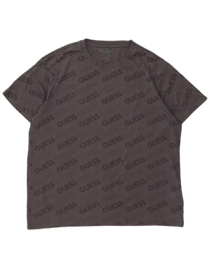 Męska koszulka graficzna Guess Top 2XL, szara, bawełniana