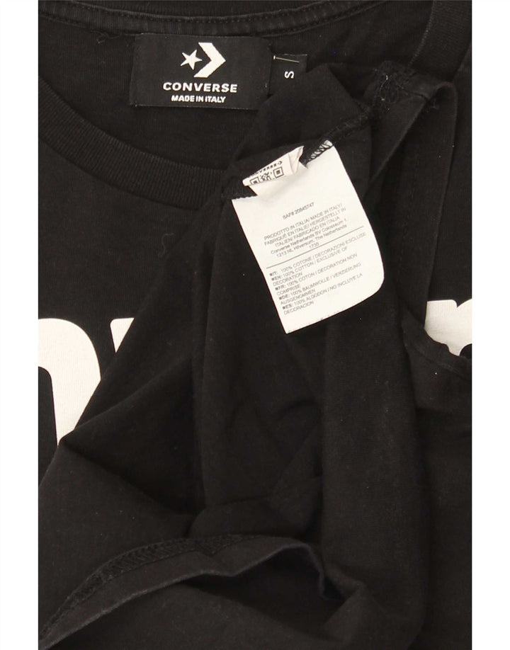 Converse Męski T-shirt z grafiką, mały, czarny, bawełniany
