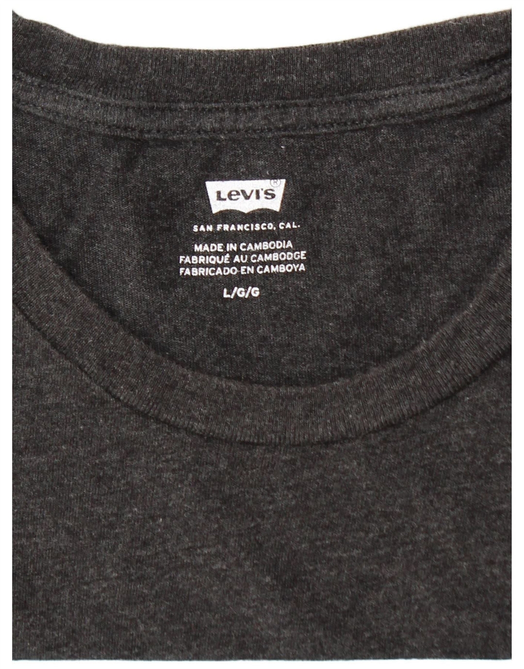 Męski T-shirt z grafiką Levi's, duży, szary, bawełniany