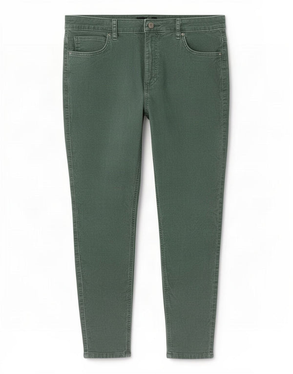 Spodnie sztruksowe Marks & Spencer Crop Skinny UK 18 XL W36 L26 Zielone