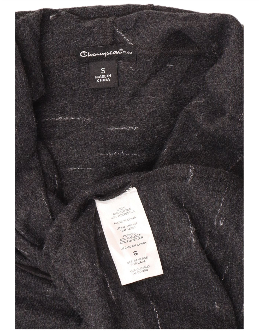 Damski sweter oversize z kapturem Champion UK 10 Small, szara, nakrapiana bawełna