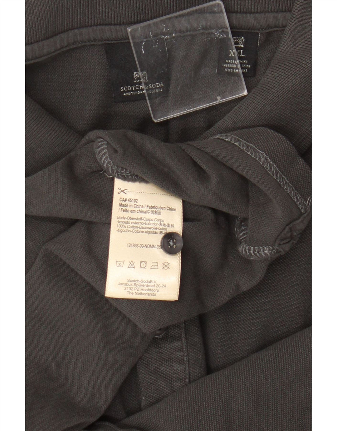 Męska koszulka polo Scotch & Soda, 2XL, szara, bawełniana