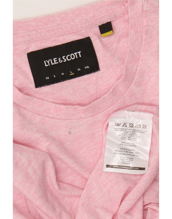 T-shirt męski Lyle & Scott, duży, różowy, bawełniany w plamki