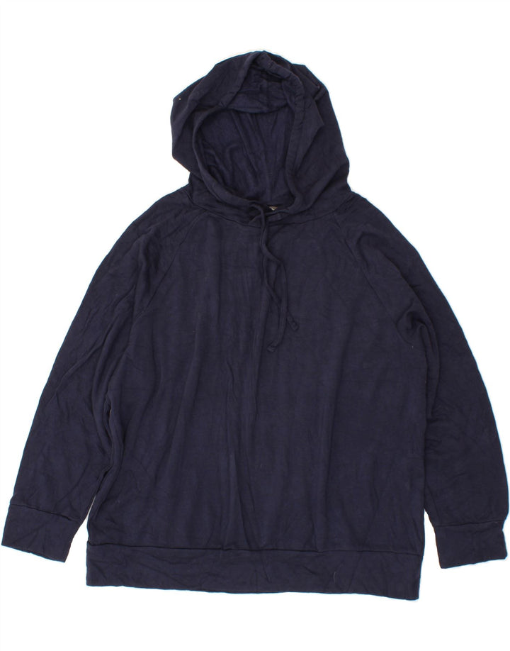 EDDIE BAUER Womens Hoodie Jumper UK 20 2XL Navy Blue Polyester Vintage Eddie Bauer and Second-Hand Eddie Bauer from Messina Hembry 