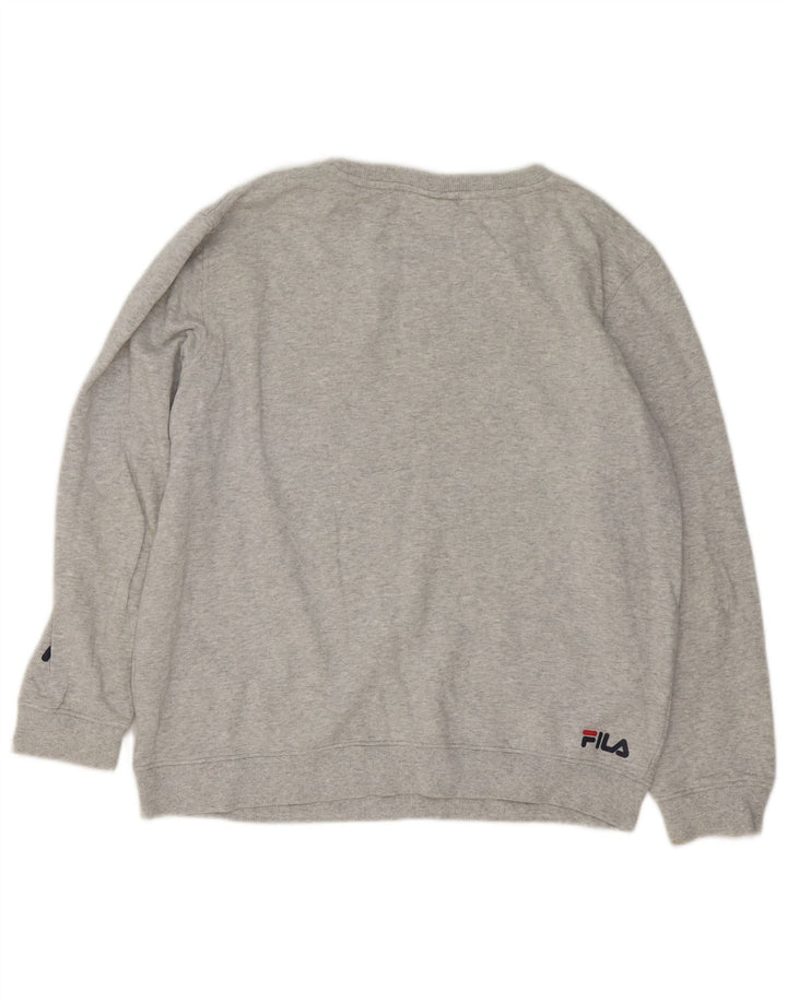 Męska bluza z grafiką Fila, średnioszara, bawełniana w plamki