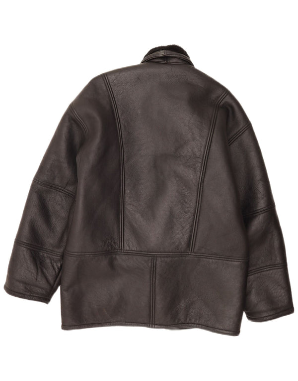 Vintage męska kurtka shearling IT 48 średnia czarna