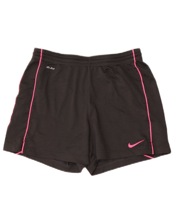 Damskie spodenki sportowe Nike Dri Fit UK 10, małe, szare, poliestrowe