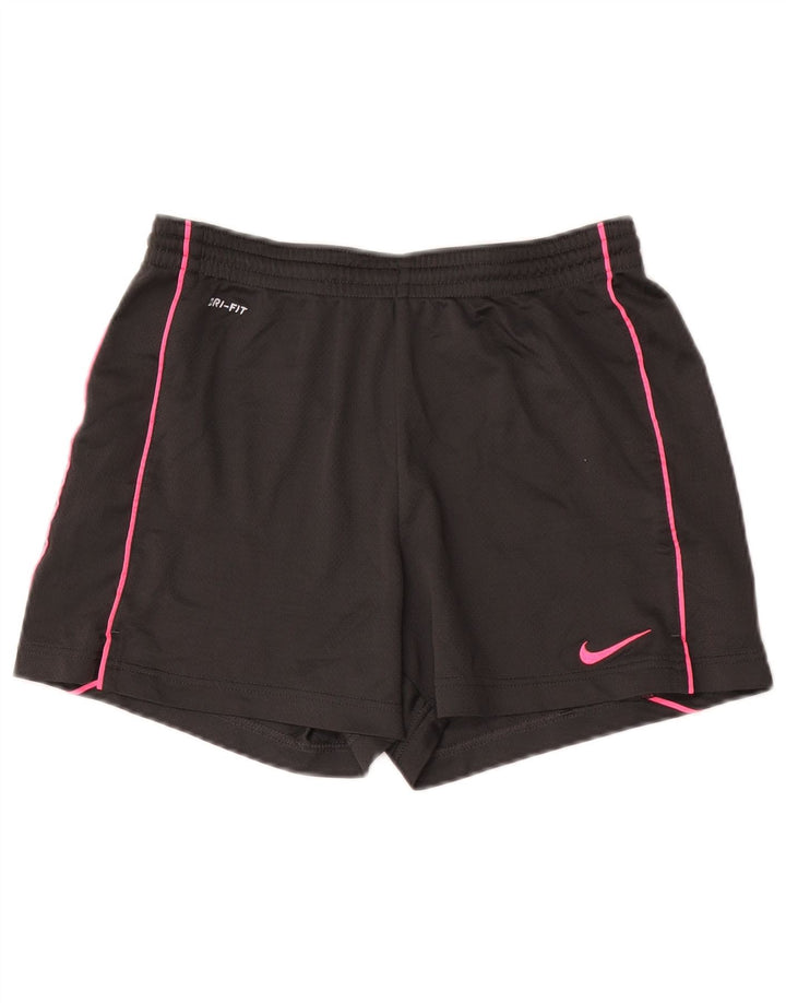 Damskie spodenki sportowe Nike Dri Fit UK 10, małe, szare, poliestrowe