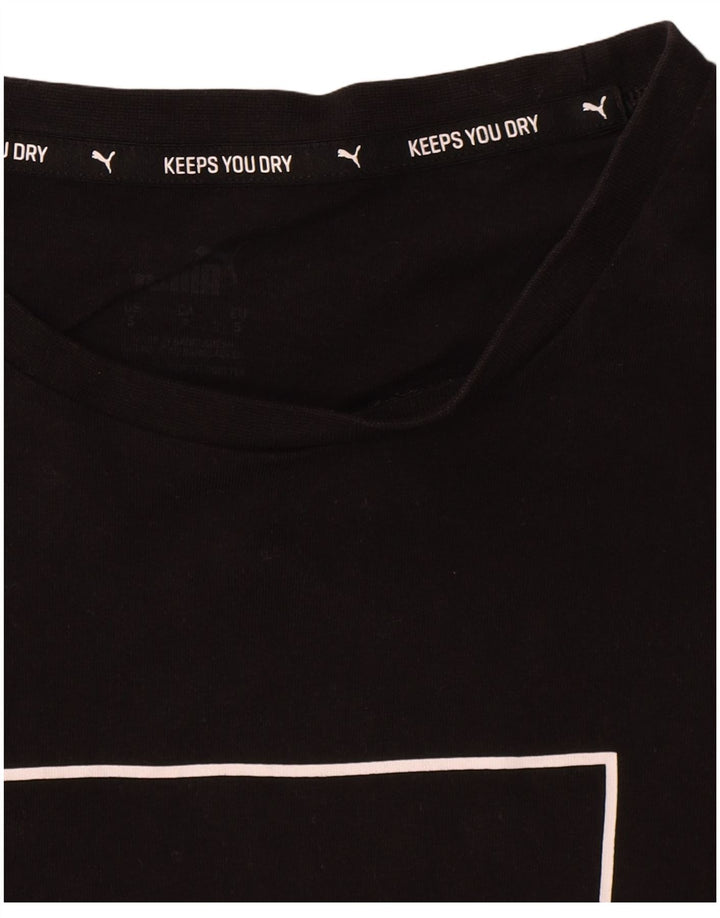 Męski T-shirt z grafiką Puma, mały, czarny, bawełniany