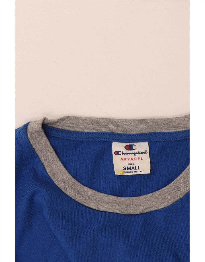 Męski T-shirt Champion z grafiką, mały, niebieski, z blokami kolorów