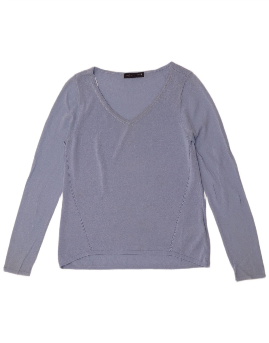 Marks & Spencer Damski top z długim rękawem UK 8 Small Blue Wiskoza
