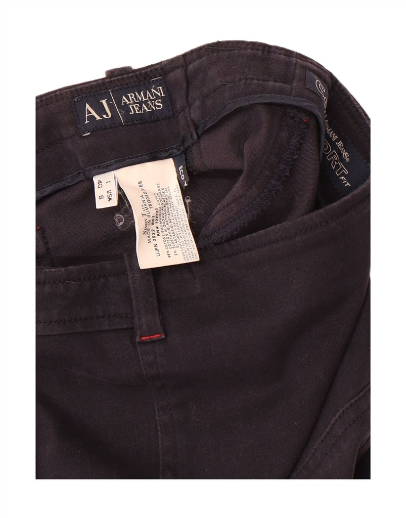 ARMANI Womens Straight Skirt IT 40 Small W26  Navy Blue Cotton Vintage Armani and Second-Hand Armani from Messina Hembry 