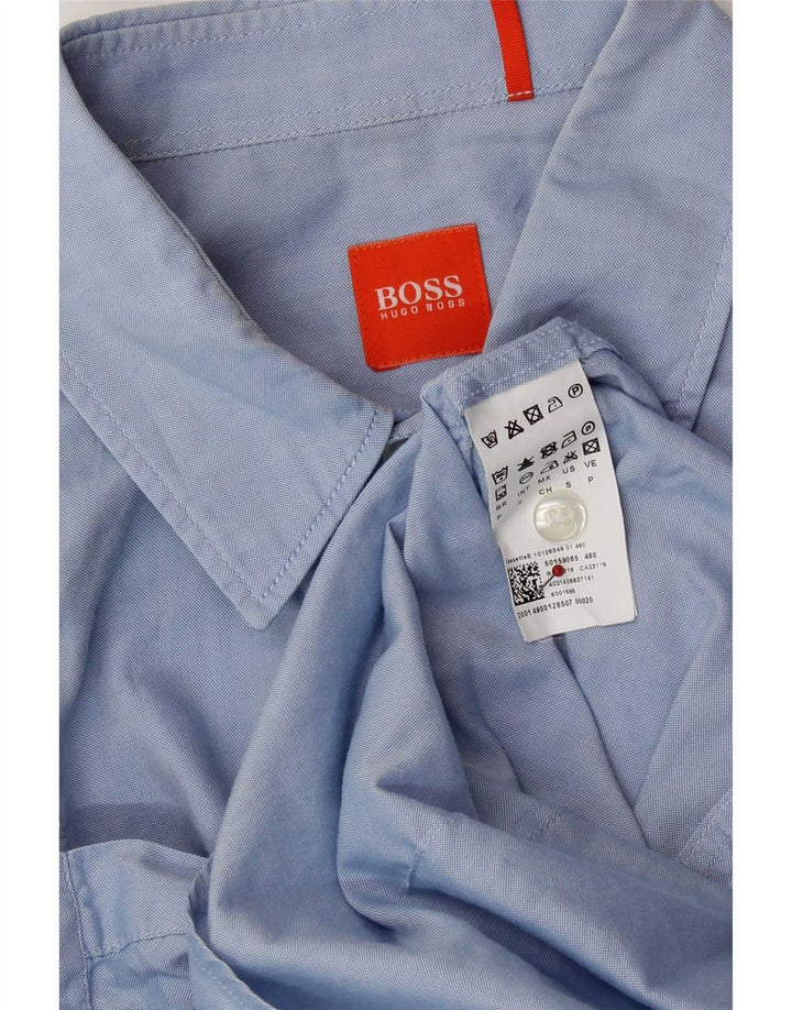 Koszula męska Hugo Boss, mała, niebieska, bawełniana