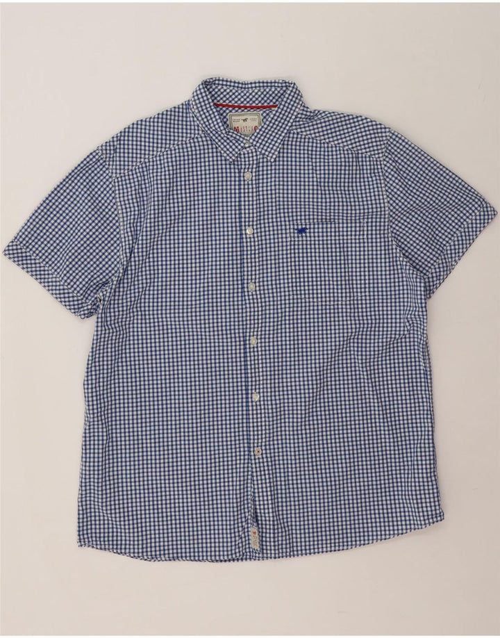 MUSTANG Mens Short Sleeve Shirt XL Blue Gingham Cotton Vintage Mustang and Second-Hand Mustang from Messina Hembry 