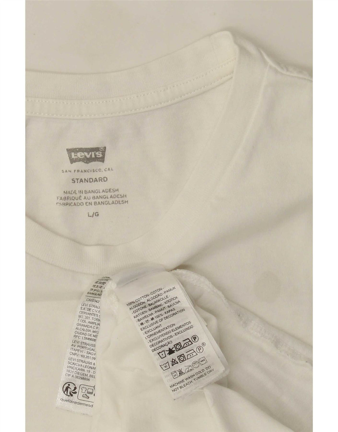 Męski standardowy T-shirt Levi's, duży, biały, bawełniany