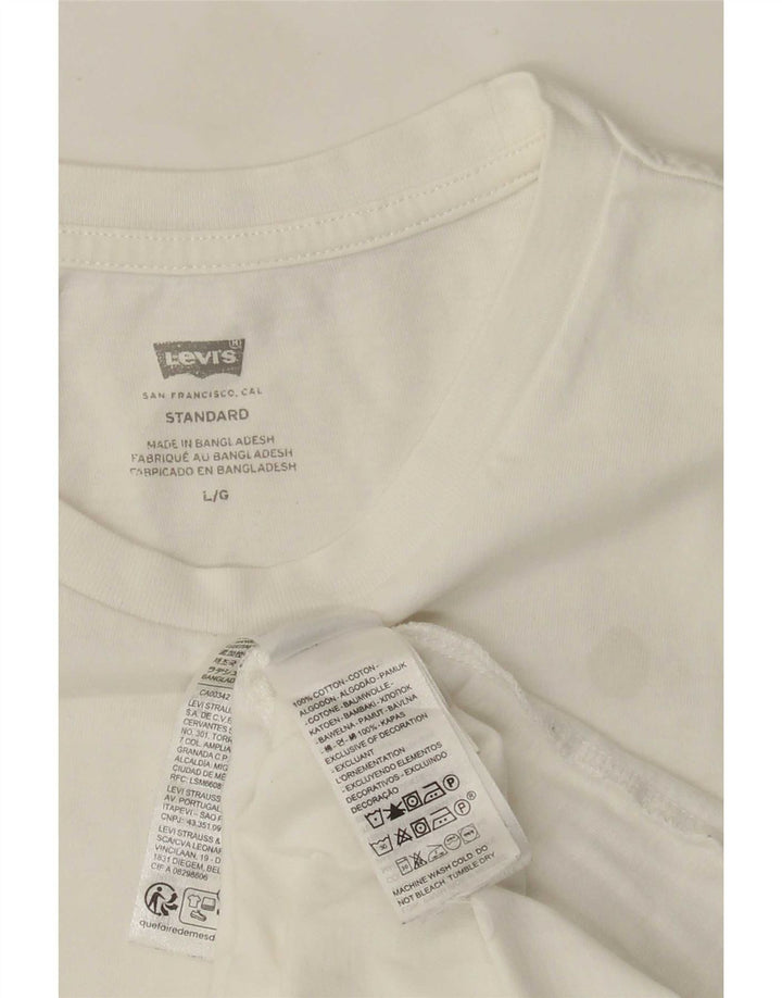 Męski standardowy T-shirt Levi's, duży, biały, bawełniany