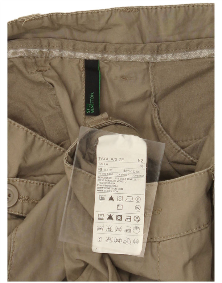Męskie spodnie cargo BENETTON IT 52 XL W38 L34 Khaki, bawełna