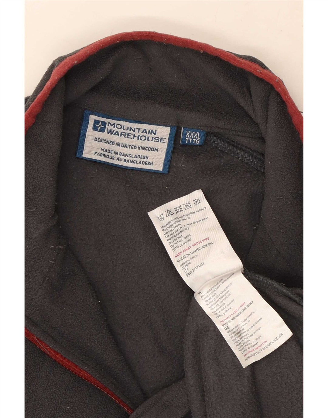 Męski sweter polarowy Mountain Warehouse z zamkiem błyskawicznym, 3XL, szary poliester