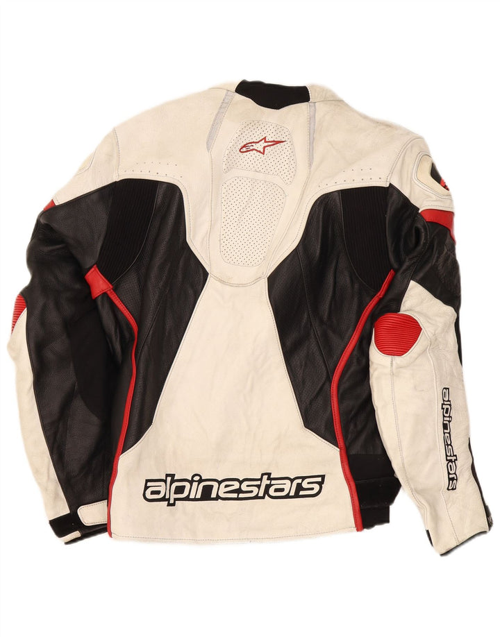 Męska kurtka wyścigowa Alpinestars Graphic Racer rozmiar 52, duża, biała, z blokami kolorów