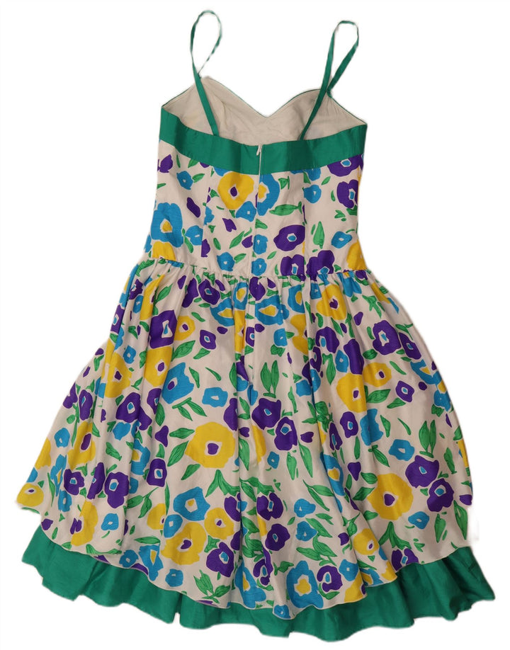 Damska sukienka o linii A VERA MONT bez rękawów UK 8, mała, biała w kwiaty