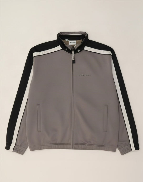 Diadora Męska bluza dresowa Top Jacket UK 36 Small Grey Colorblock Poliester