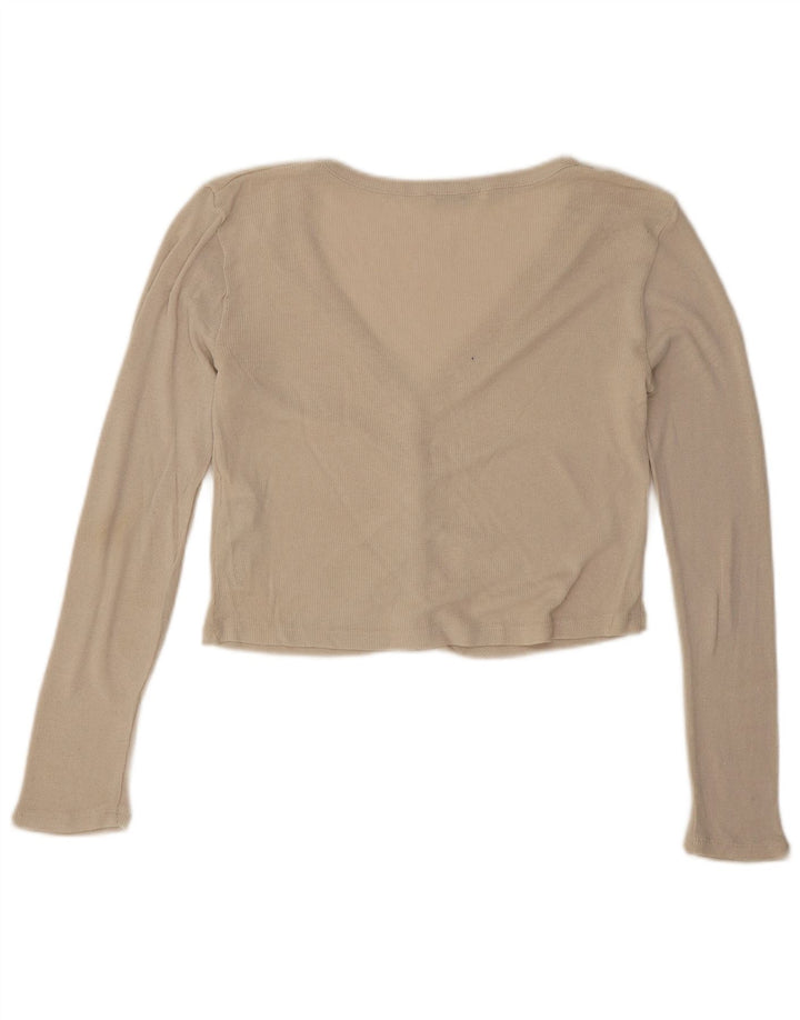 Damski kardigan Crop Oversize Zara Top UK 10 Small Beżowa Wiskoza