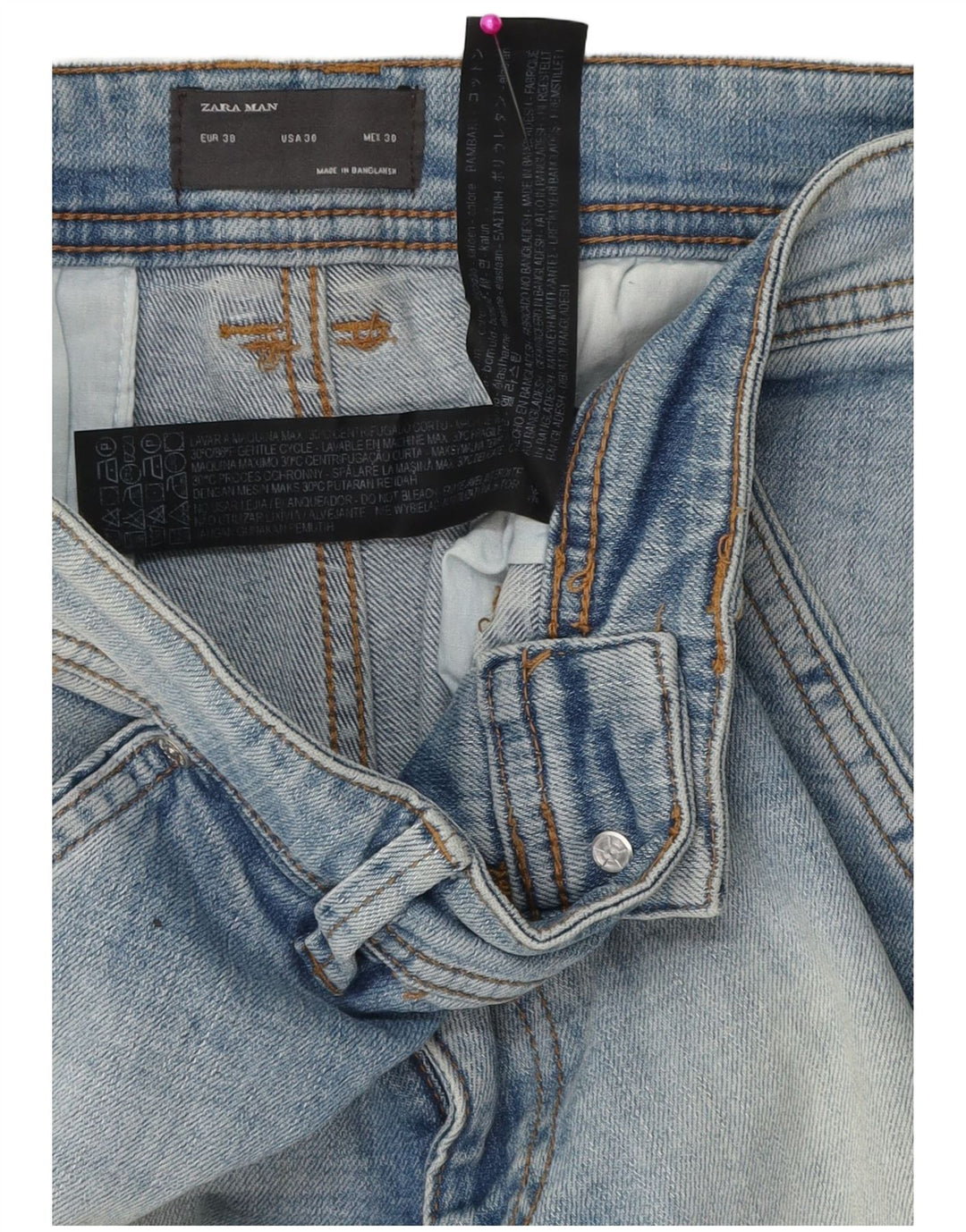 Męskie spodenki jeansowe Zara EU 38 Small W30, niebieska bawełna