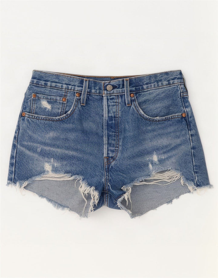 Damskie spodenki jeansowe Levi's 501 w trudnej sytuacji W30 Średnioniebieskie bawełniane