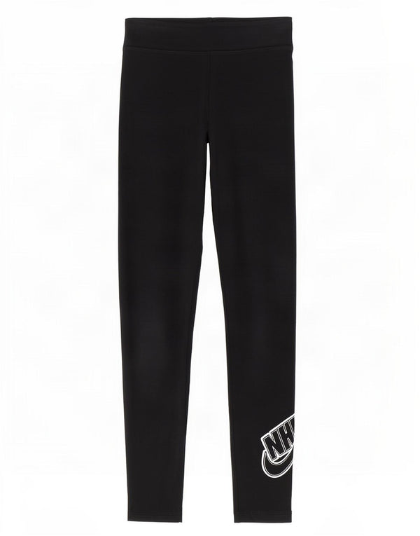 Dziewczęce legginsy z grafiką Nike w wieku 12–13 lat, duże, czarne, bawełniane