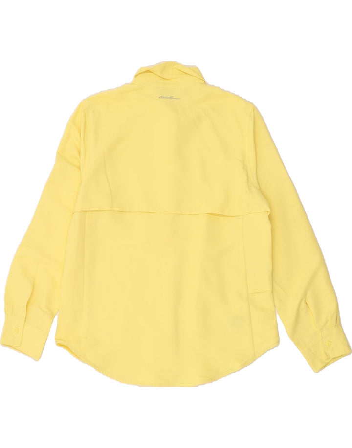 EDDIE BAUER Womens Oversized Shirt Blouse UK 10 Small Yellow Polyester Vintage Eddie Bauer and Second-Hand Eddie Bauer from Messina Hembry 
