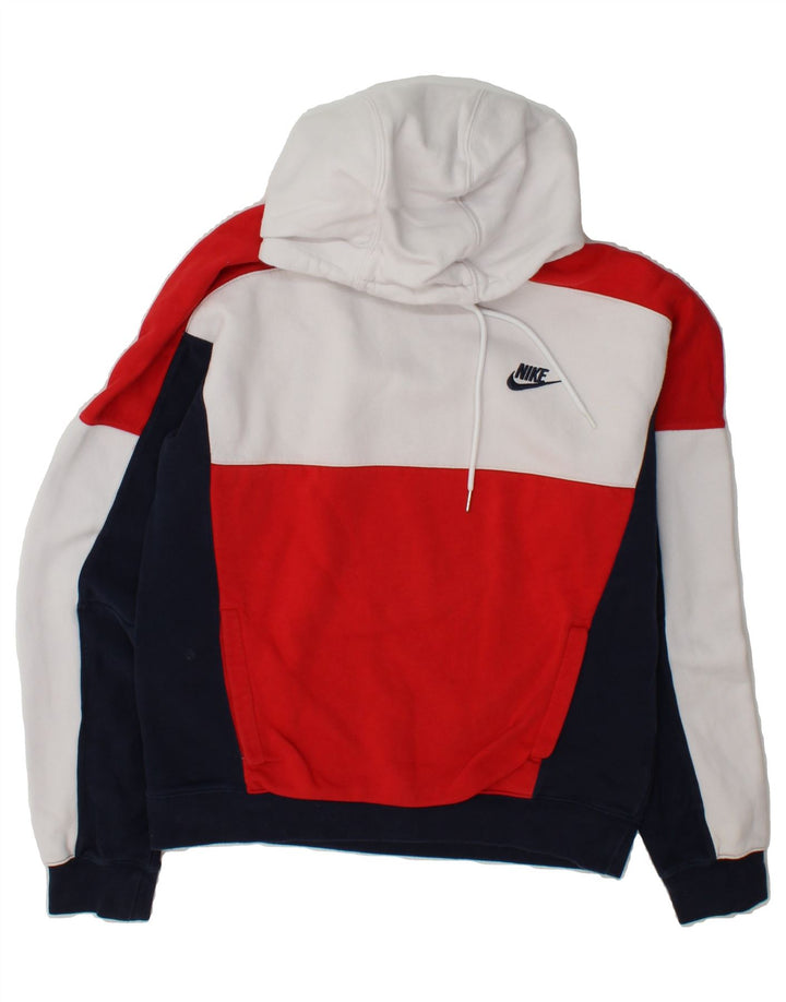 NIKE Mens Hoodie Jumper Small Multicoloured Colourblock Cotton Vintage Nike and Second-Hand Nike from Messina Hembry 