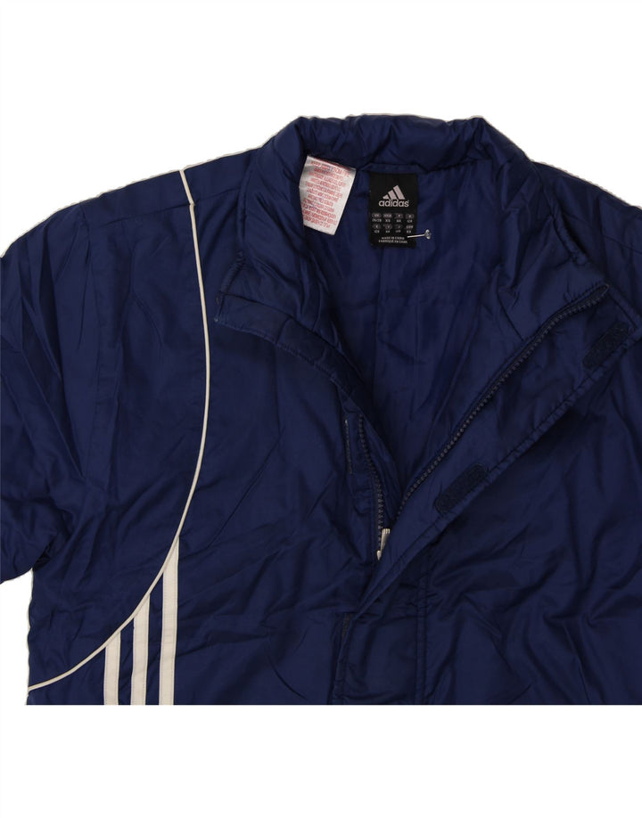 ADIDAS Boys Windbreaker Coat 7-8 Years Navy Blue Polyamide Vintage Adidas and Second-Hand Adidas from Messina Hembry 