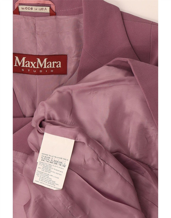 Damska marynarka Max Mara zapinana na 2 guziki i rękaw 3/4 UK 16, duża, różowa