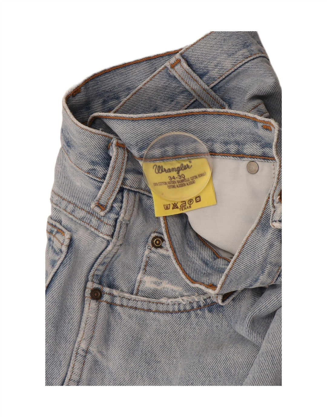 Wrangler Męskie proste dżinsy W34 L30 Niebieskie bawełniane
