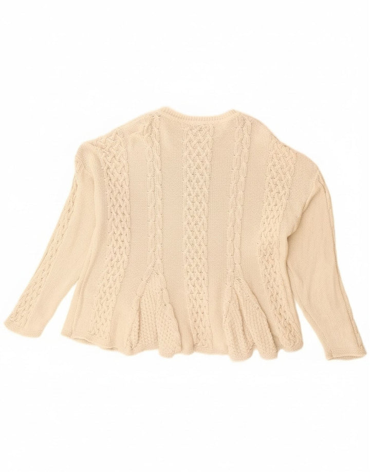 Sweter damski Sisley Relaxed Elegance z okrągłym dekoltem UK 14 średni beż