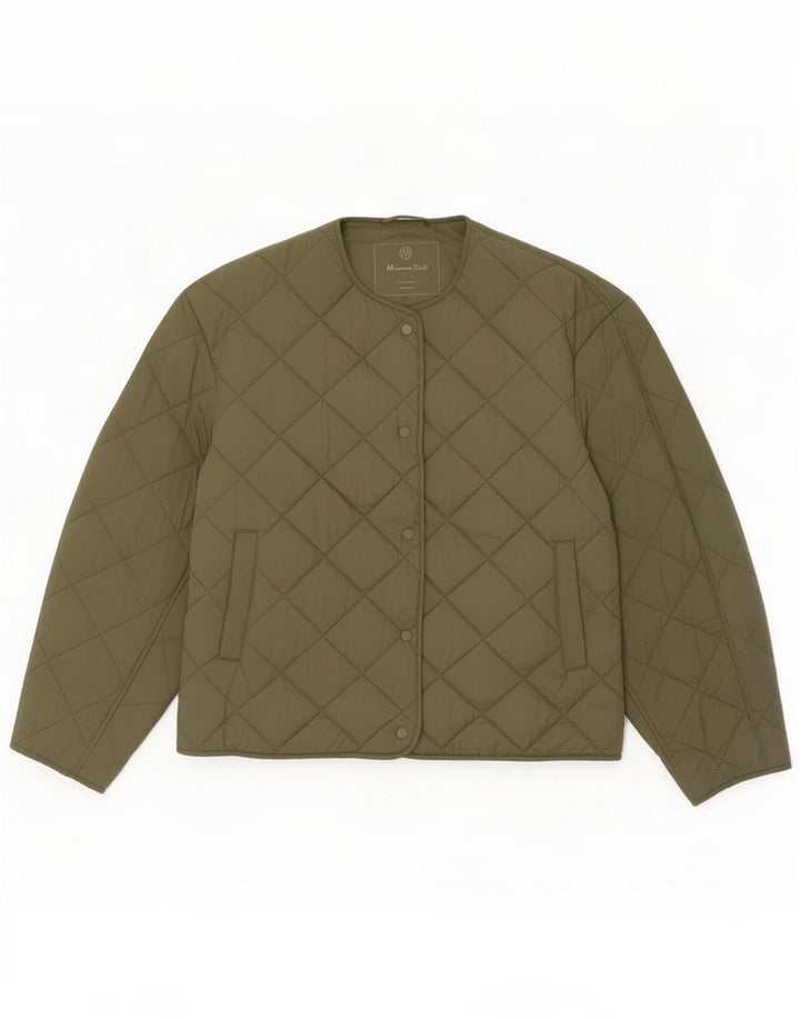 Damska pikowana kurtka Massimo Dutti UK 16, duża, nylon w kolorze khaki