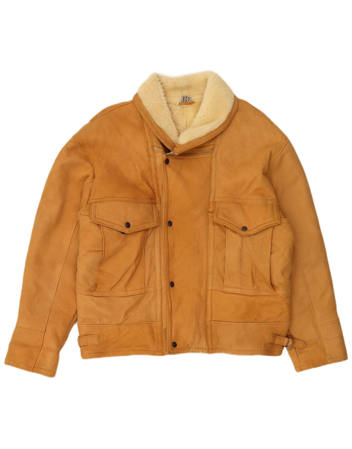 Vintage męska kurtka Shearling UK 40 Large Beige Shearling