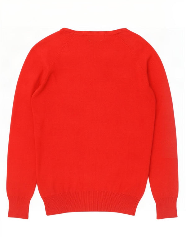 Zara Womens Cardigan Sweater UK 12 Medium Red Cotton
