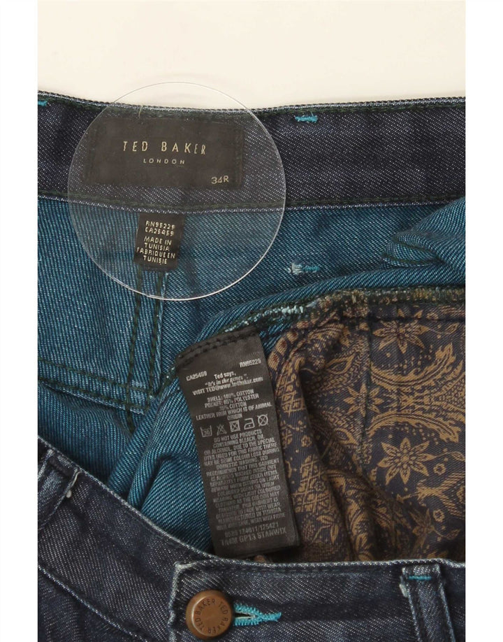 Męskie proste dżinsy Ted Baker W34 L30 Granatowe, bawełniane