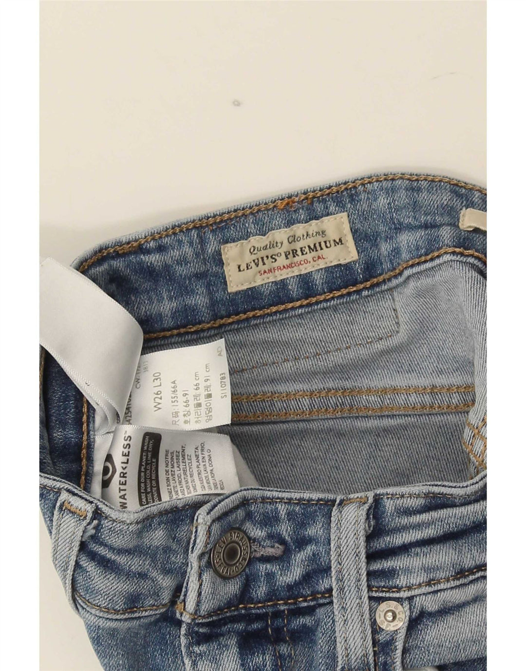 Damskie jeansy Levi's 726 Flared W26 L30 Niebieskie bawełniane
