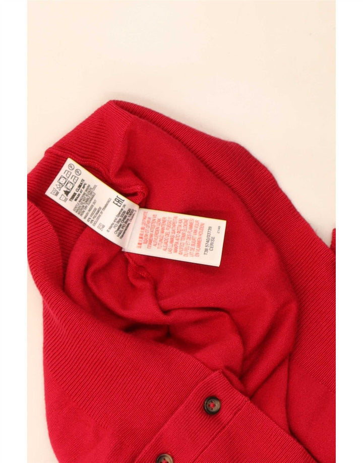 Marks & Spencer Damski sweter kardigan UK 14, duża, czerwona wiskoza
