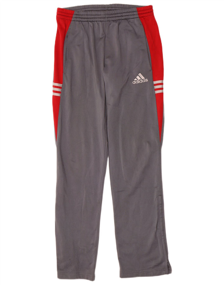 Męskie spodnie dresowe Adidas, małe, szare, z blokami kolorów, z poliestru