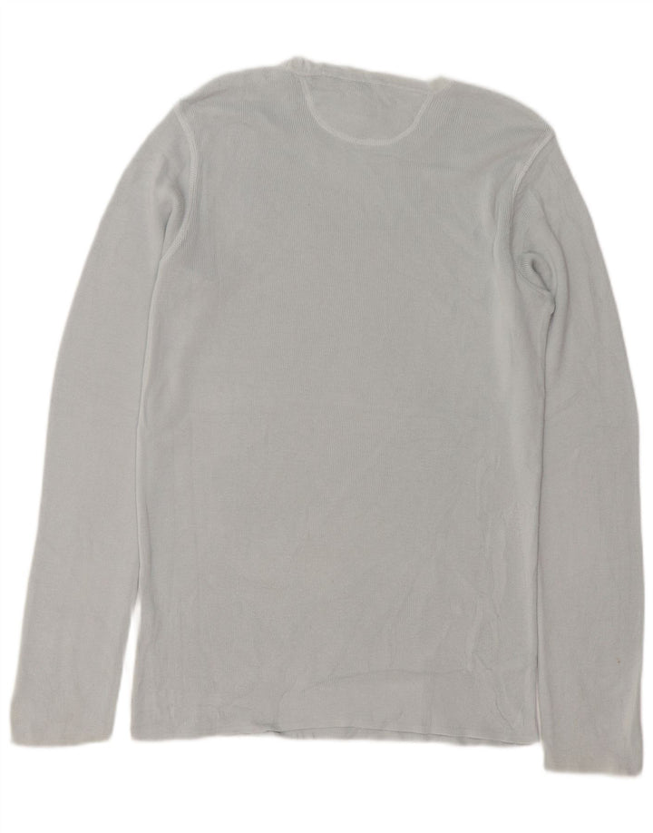 Armani Jeans Męski top z długim rękawem, duży, szary, bawełniany