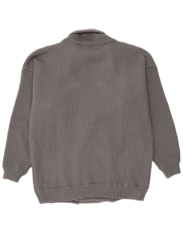Vintage męski sweter rozpinany XL szary